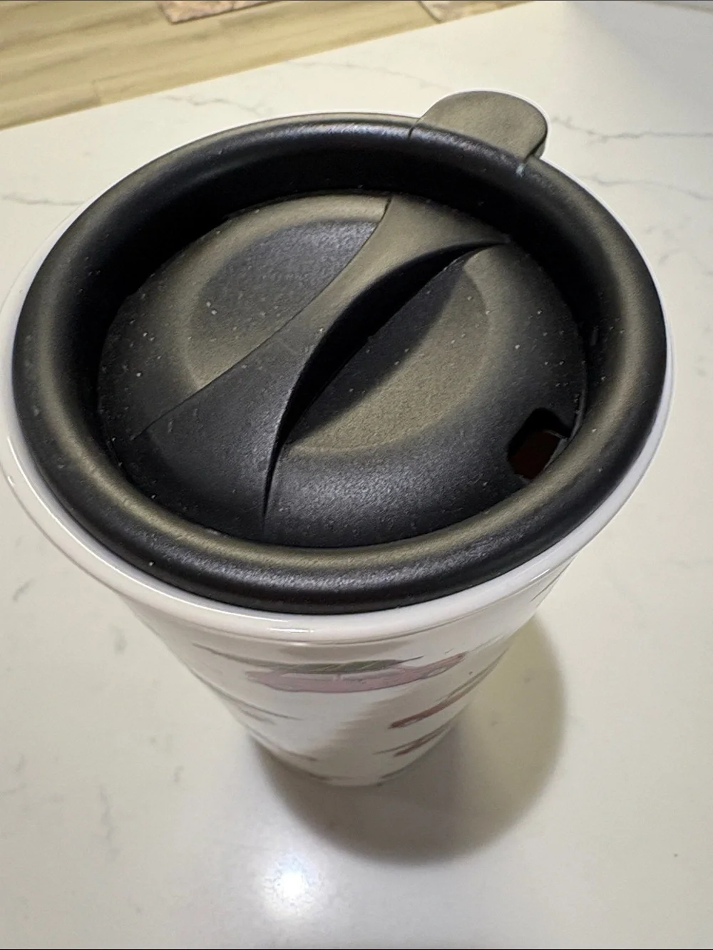 White Travel Tumbler with Red Car Pattern - Insulated Drinkware